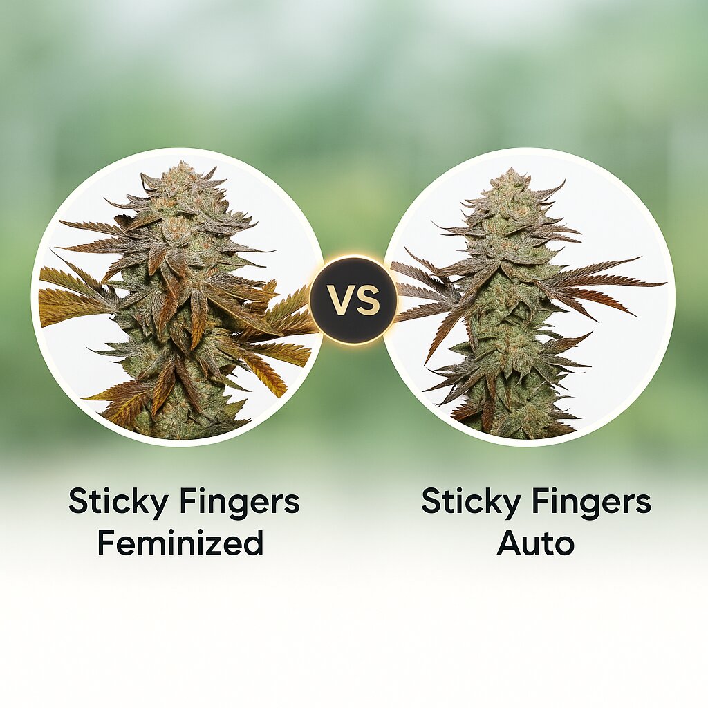 Sticky Fingers (Seed Stockers) vs Sticky Fingers Auto (Seed Stockers) porównanie nasion konopi