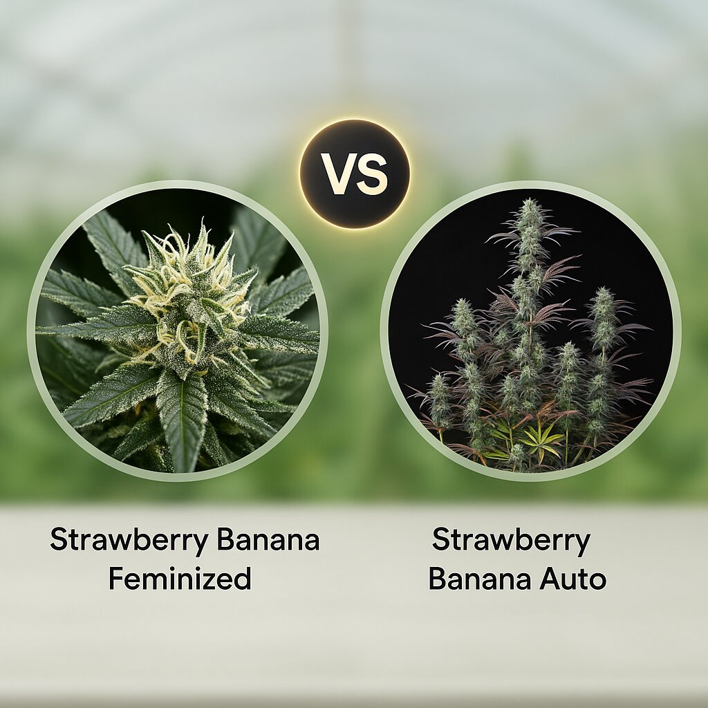 Strawberry Banana (Reserva Privada) vs Strawberry Banana Auto (FastBuds) porównanie nasion konopi