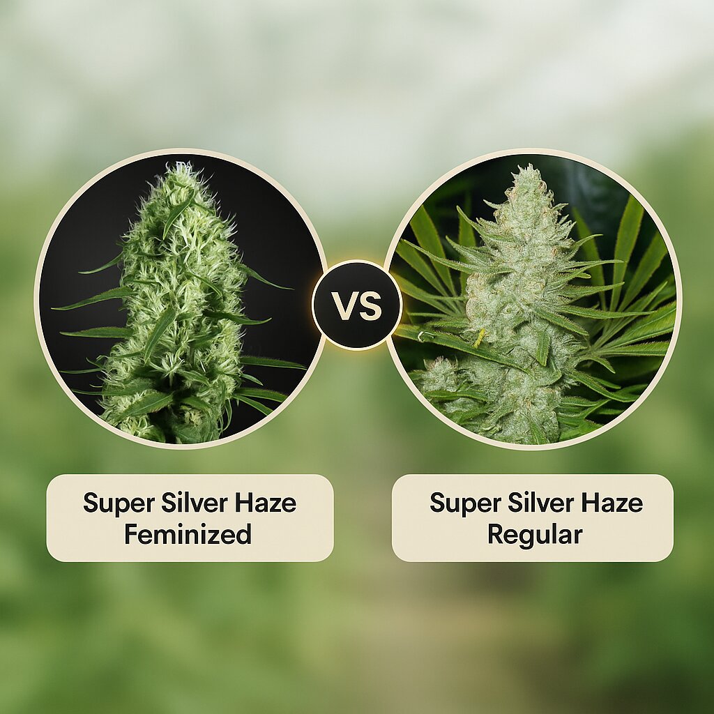 Super Silver Haze (Greenhouse Seed Co) vs Super Silver Haze (Mr Nice Seedbank) porównanie nasion konopi