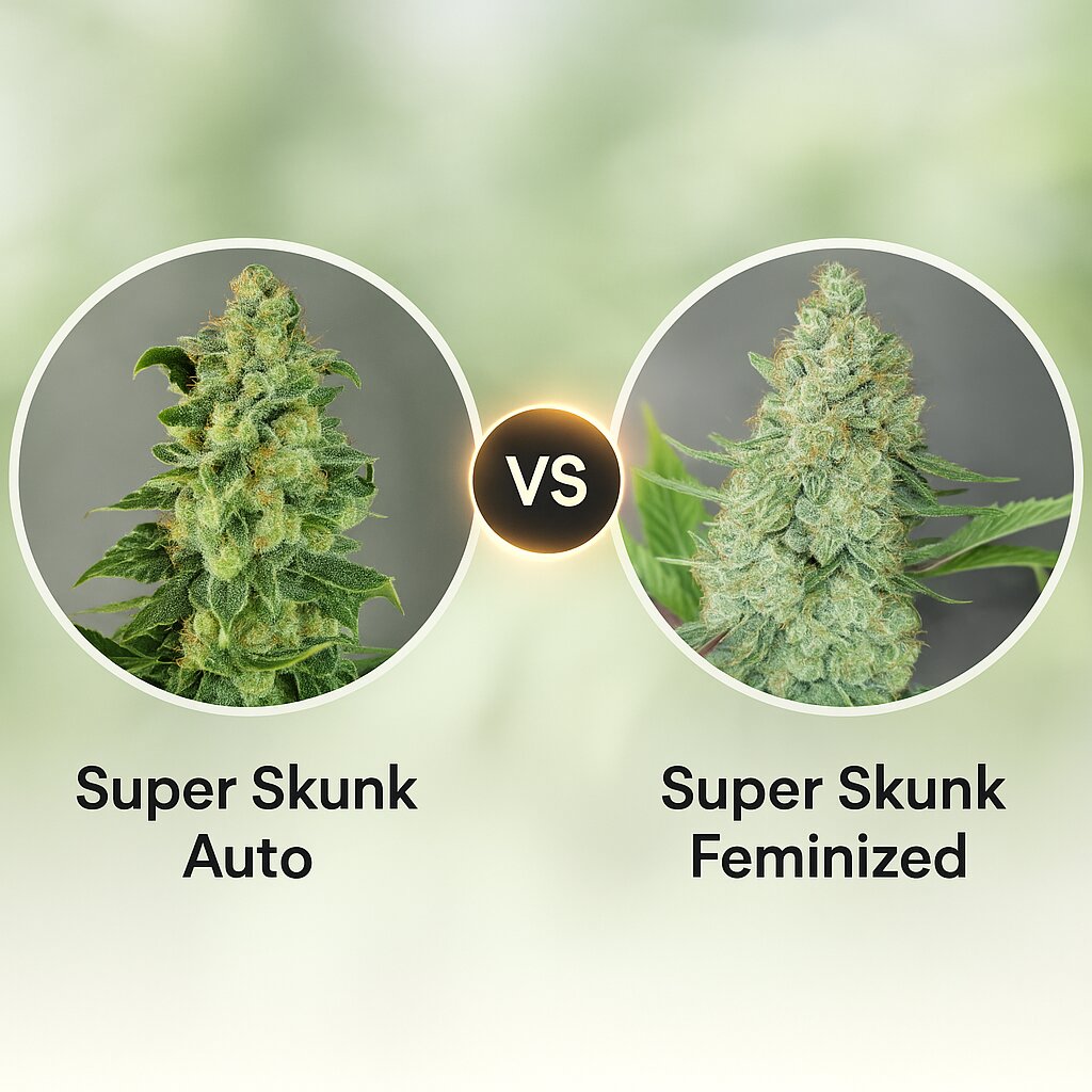 Super Skunk Auto (Dr Krippling) vs Super Skunk (G13 Labs) porównanie nasion konopi