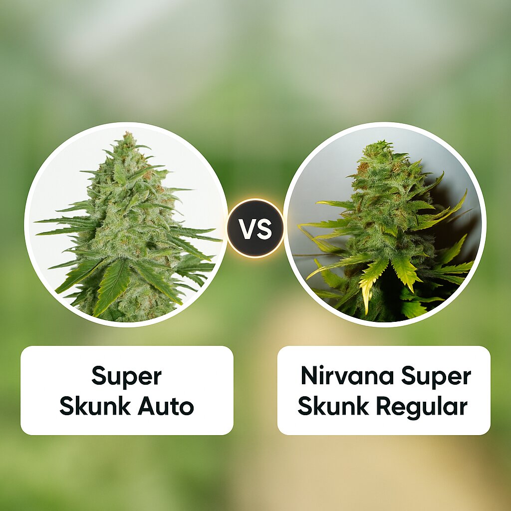 Super Skunk Auto (Seed Stockers) vs Nirvana Super Skunk (Nirvana Seeds) porównanie nasion konopi