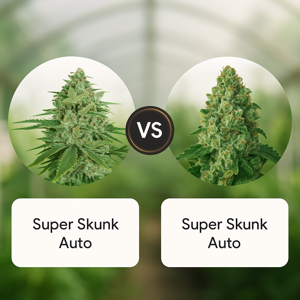 Super Skunk Auto (Seed Stockers) vs Super Skunk Auto (Dr Krippling) porównanie nasion konopi
