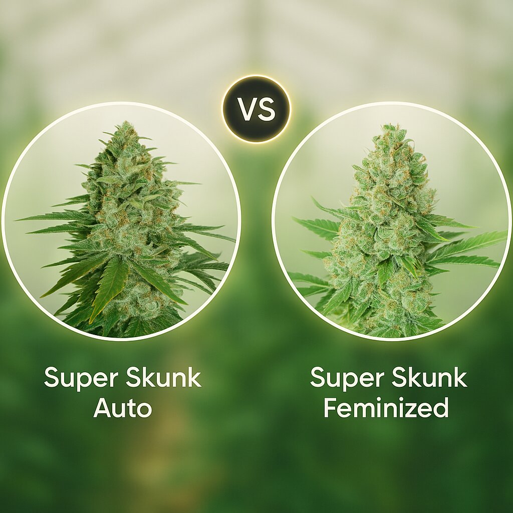 Super Skunk Auto (Seed Stockers) vs Super Skunk (G13 Labs) porównanie nasion konopi
