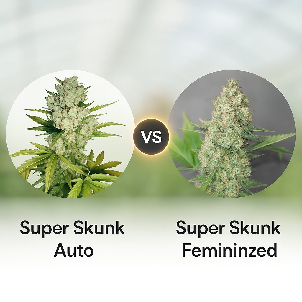 Super Skunk Auto (Sensi Seeds) vs Super Skunk (G13 Labs) porównanie nasion konopi