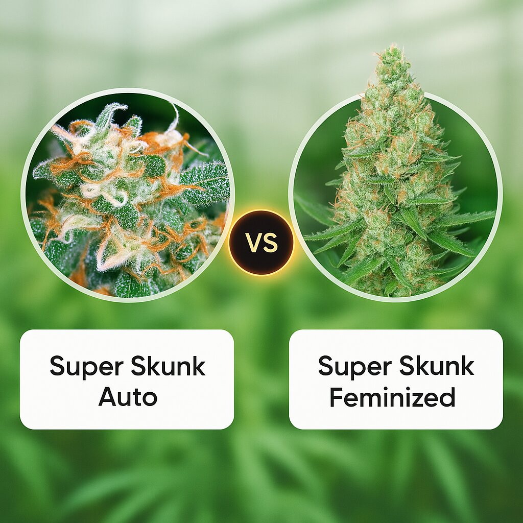 Super Skunk Auto (Vision Seeds) vs Super Skunk (G13 Labs) porównanie nasion konopi
