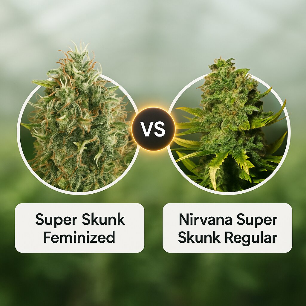 Super Skunk (Vision Seeds) vs Nirvana Super Skunk (Nirvana Seeds) porównanie nasion konopi