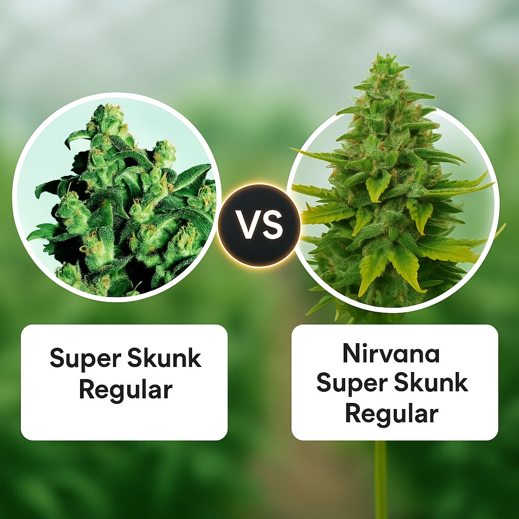 Super Skunk (Sensi Seeds) vs Nirvana Super Skunk (Nirvana Seeds) porównanie nasion konopi