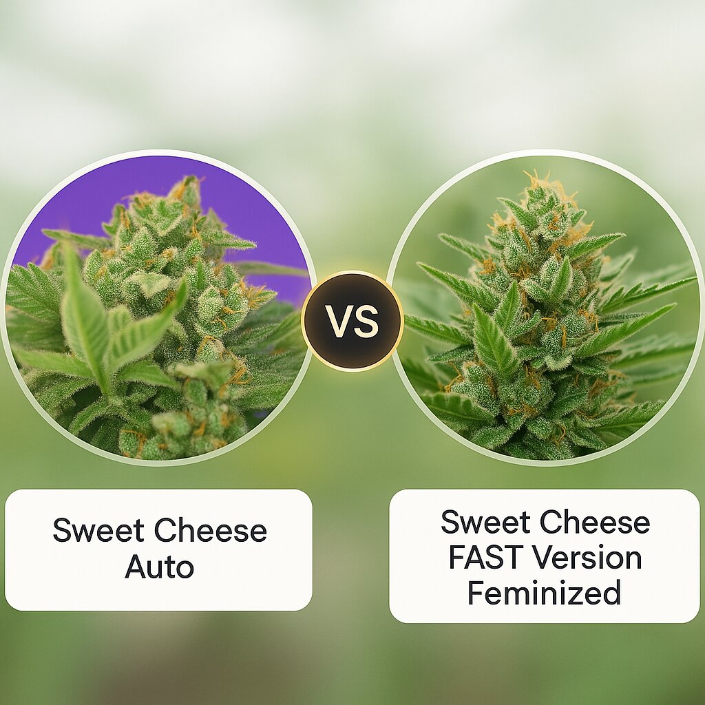 Sweet Cheese Auto (Sweet Seeds) vs Sweet Cheese FAST Version (Sweet Seeds) porównanie nasion konopi