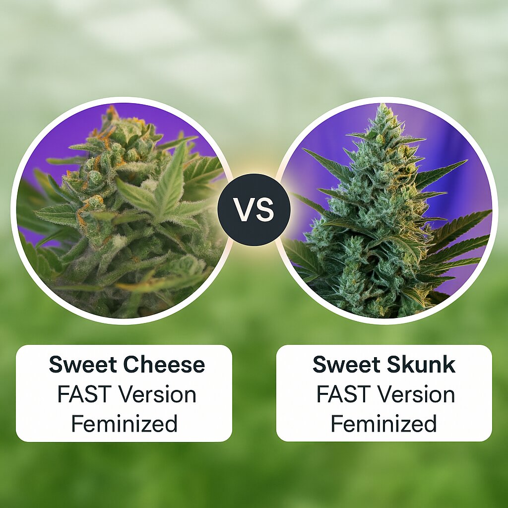 Sweet Cheese FAST Version (Sweet Seeds) vs Sweet Skunk FAST Version (Sweet Seeds) porównanie nasion konopi