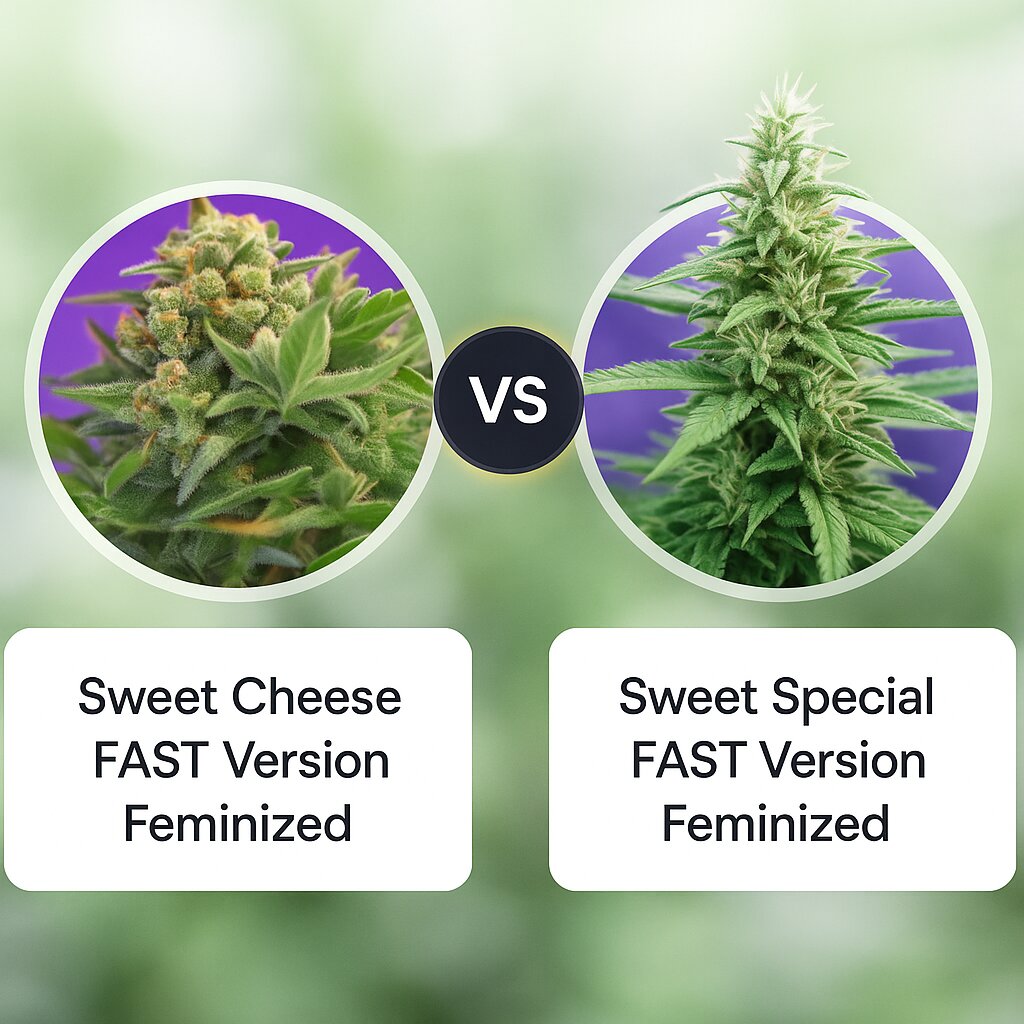Sweet Cheese FAST Version (Sweet Seeds) vs Sweet Special FAST Version (Sweet Seeds) porównanie nasion konopi