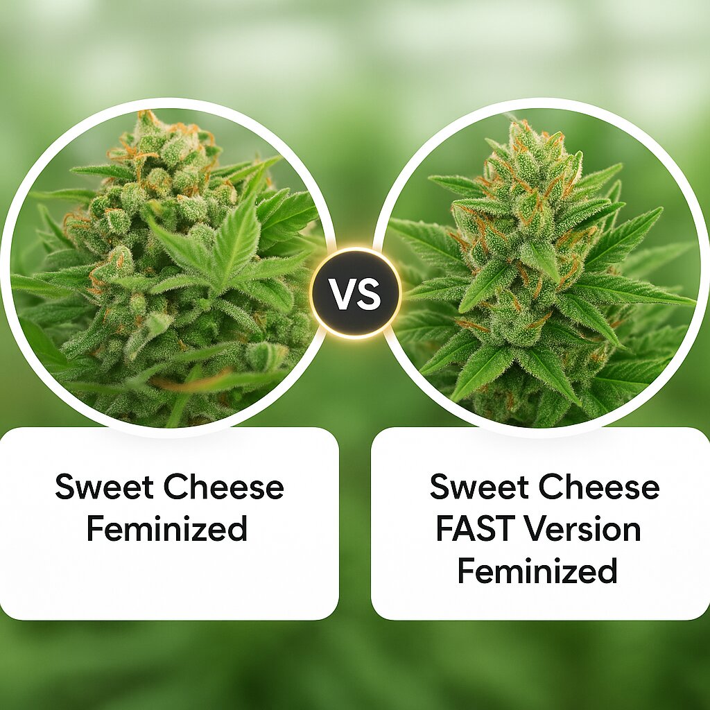 Sweet Cheese (Sweet Seeds) vs Sweet Cheese FAST Version (Sweet Seeds) porównanie nasion konopi