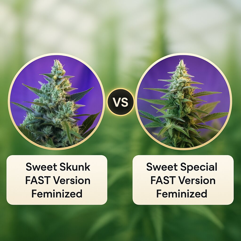 Sweet Skunk FAST Version (Sweet Seeds) vs Sweet Special FAST Version (Sweet Seeds) porównanie nasion konopi