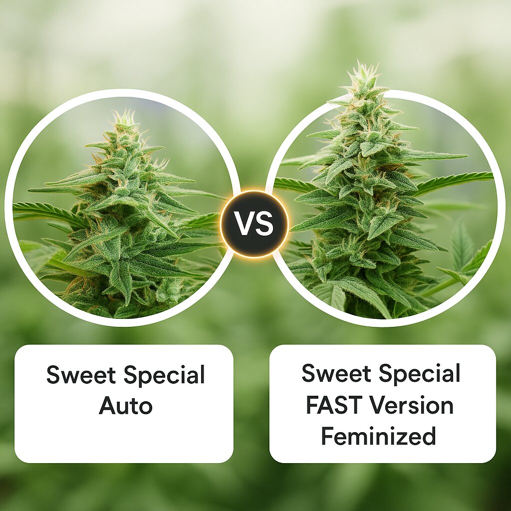 Sweet Special Auto (Sweet Seeds) vs Sweet Special FAST Version (Sweet Seeds) porównanie nasion konopi