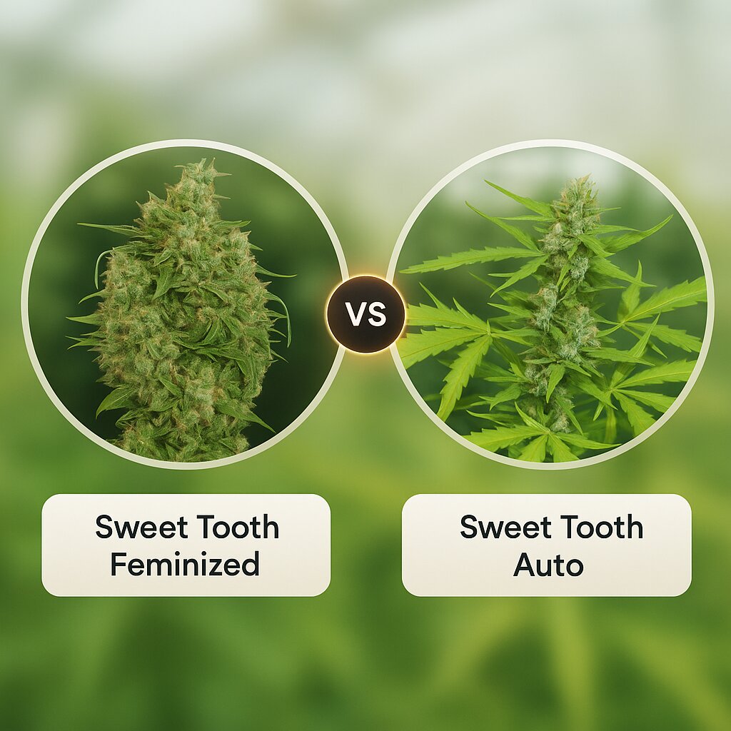 Sweet Tooth (Barneys Farm) vs Sweet Tooth Auto (Barneys Farm) porównanie nasion konopi