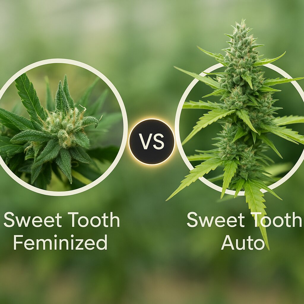 Sweet Tooth (z710 Genetics) vs Sweet Tooth Auto (Barneys Farm) porównanie nasion konopi