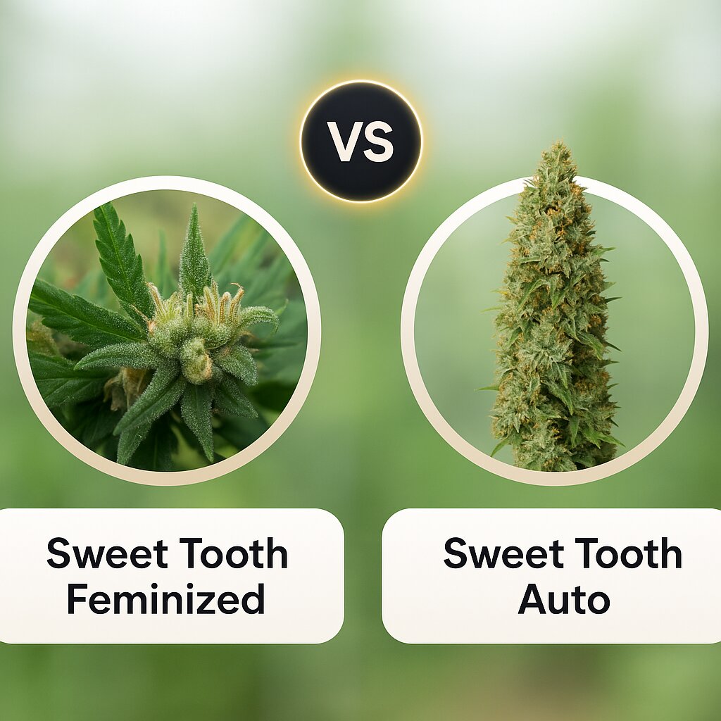 Sweet Tooth (z710 Genetics) vs Sweet Tooth Auto (Seedsman) porównanie nasion konopi