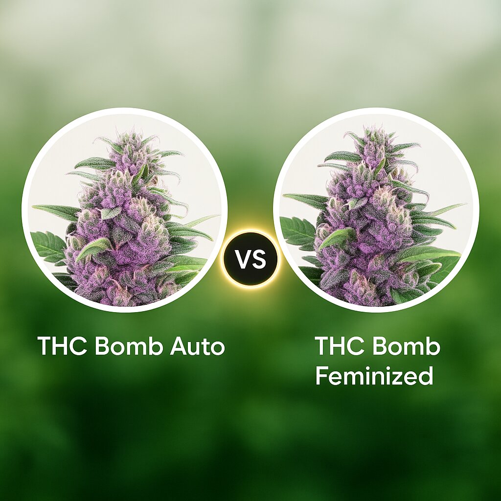 THC Bomb Auto (Bomb Seeds) vs THC Bomb (Bomb Seeds) porównanie nasion konopi