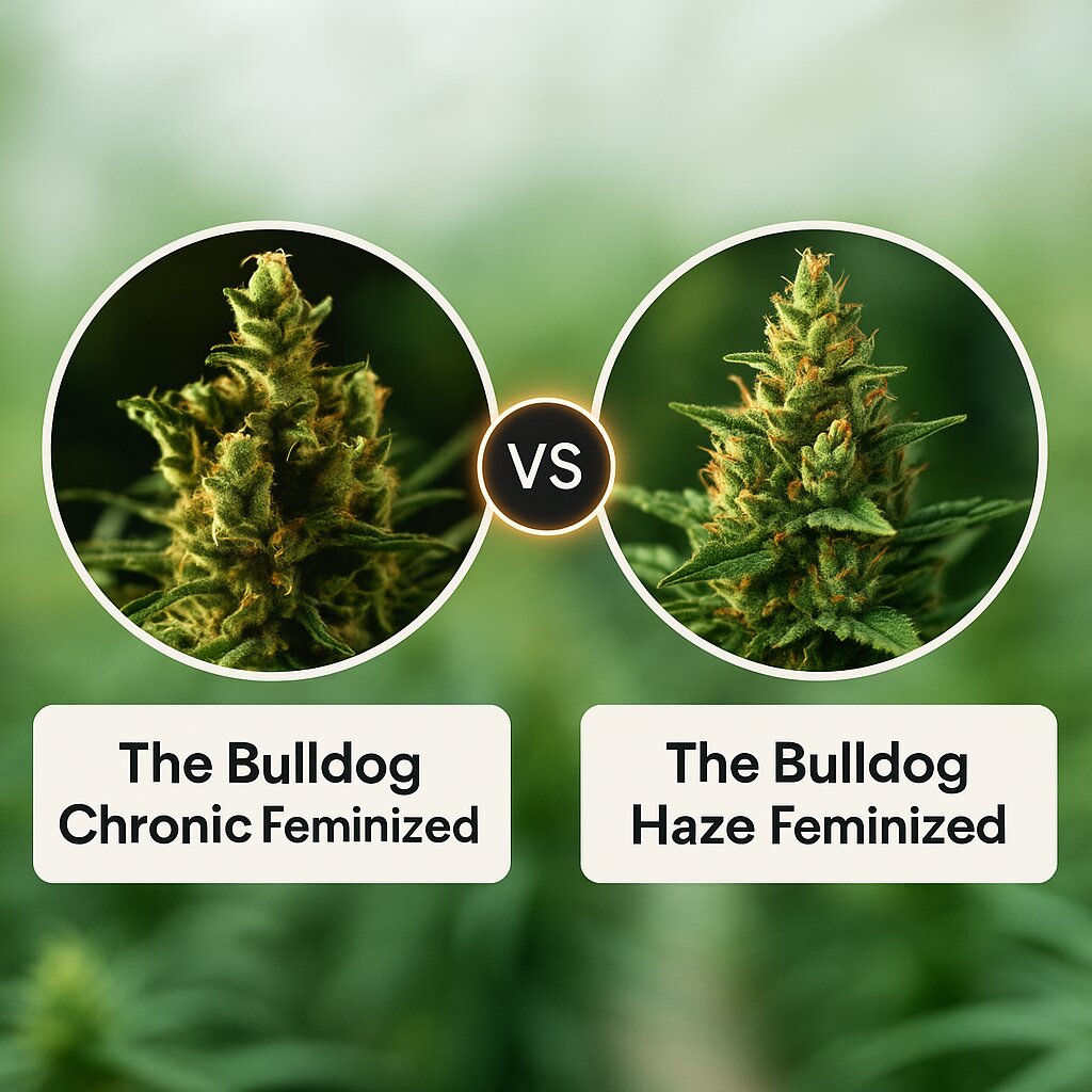 The Bulldog Chronic (Bulldog Seeds) vs The Bulldog Haze (Bulldog Seeds) porównanie nasion konopi
