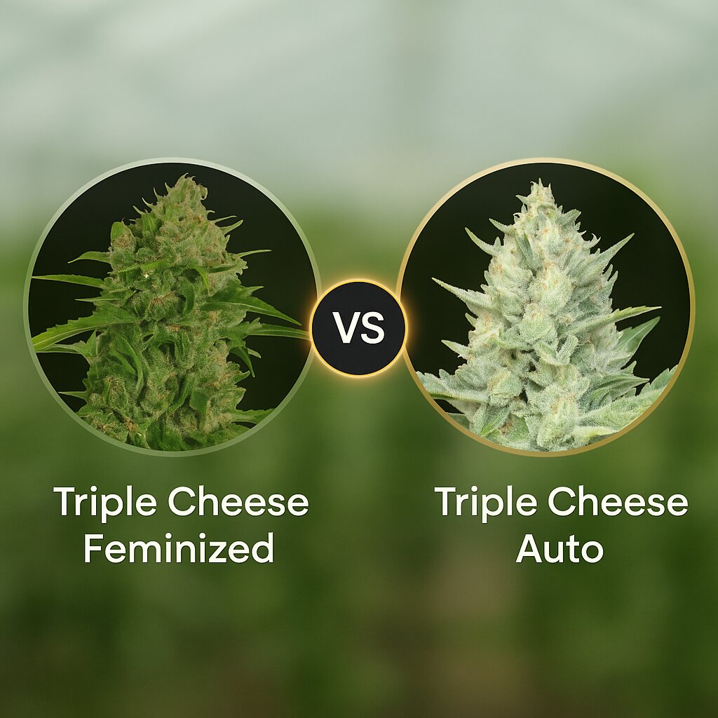 Triple Cheese (Barneys Farm) vs Triple Cheese Auto (Anesia Seeds) Porównanie nasion konopi