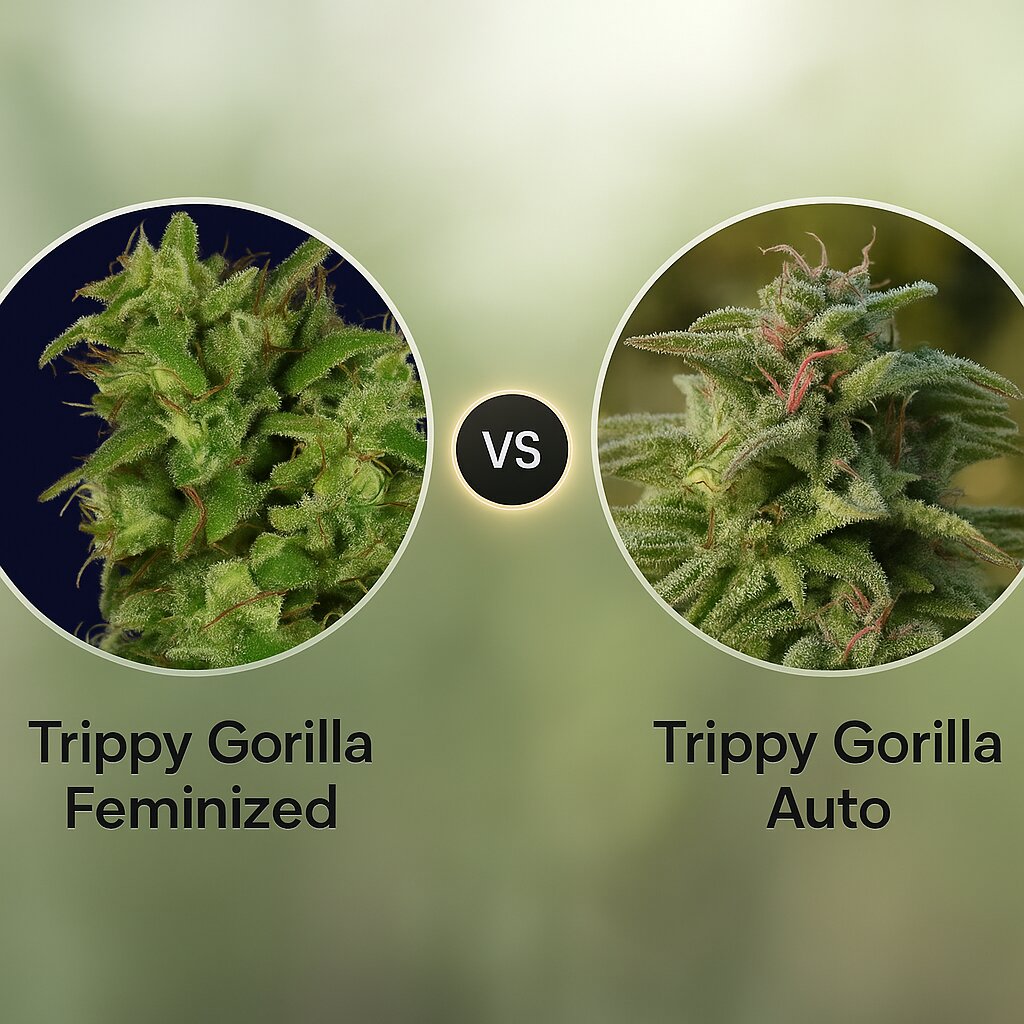 Trippy Gorilla (Bighead Seeds) vs Trippy Gorilla Auto (Bighead Seeds) porównanie nasion konopi