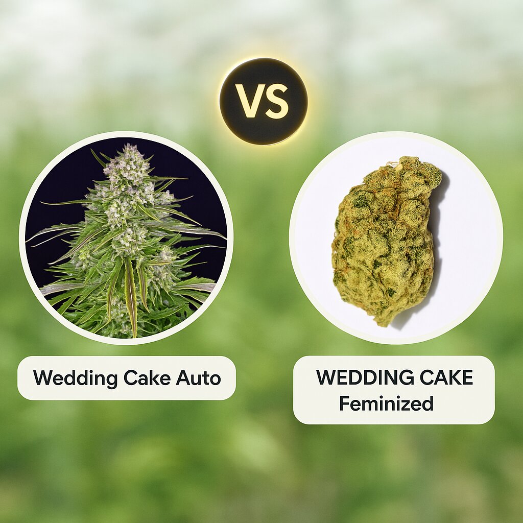 Wedding Cake Auto (Barneys Farm) vs WEDDING CAKE (Bighead Seeds) porównanie nasion konopi