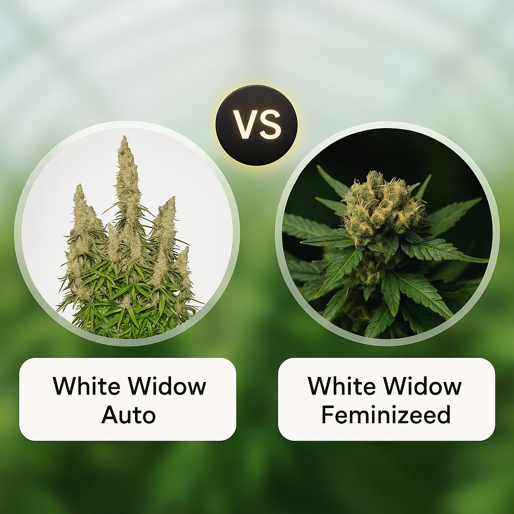 White Widow Auto (Seed Stockers) vs White Widow (Bulldog Seeds) porównanie nasion konopi