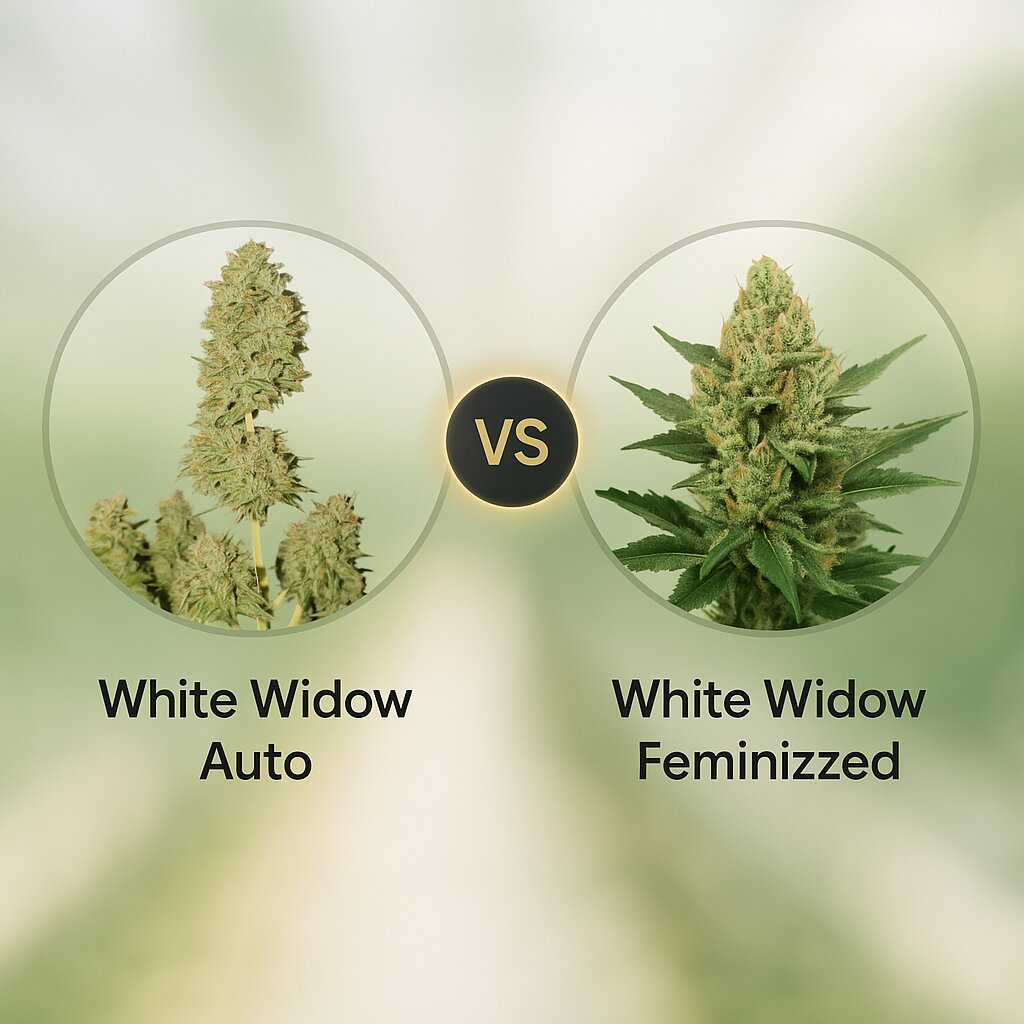 White Widow Auto (Seedsman) vs White Widow (Bulldog Seeds) porównanie nasion konopi