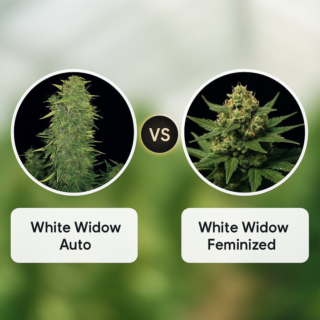 White Widow (Vision Seeds) vs White Widow (Bulldog Seeds) Porównanie nasion konopi
