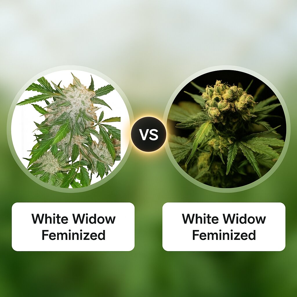 White Widow (Dutch Passion) vs White Widow (Bulldog Seeds) porównanie nasion konopi