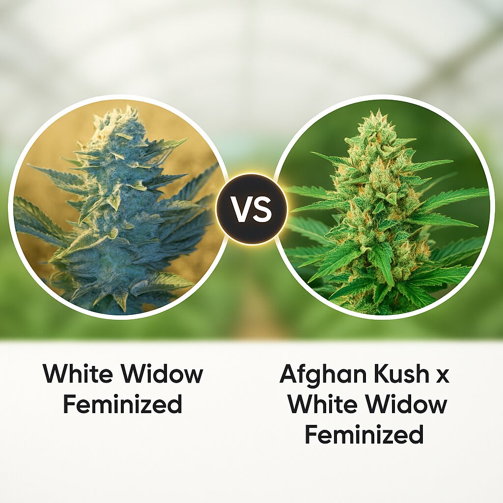 White Widow (G13 Labs) vs Afghan Kush x White Widow (World of Seeds) porównanie nasion konopi