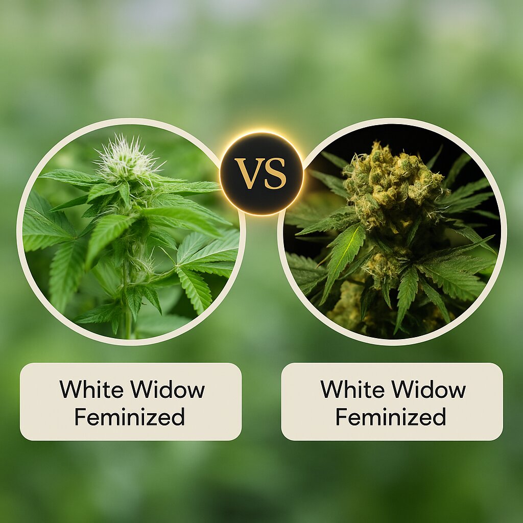 White Widow (Medical Seeds) vs White Widow (Bulldog Seeds) porównanie nasion konopi