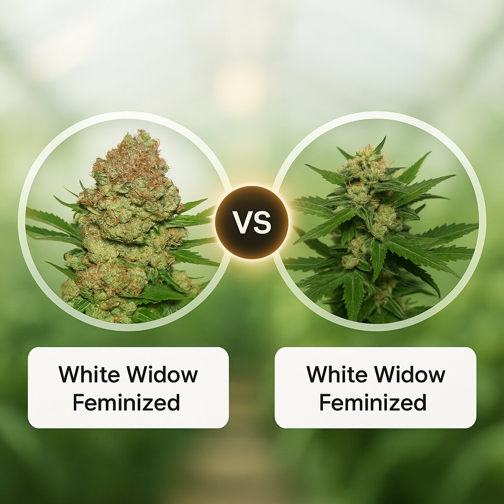 White Widow (Seed Stockers) vs White Widow (Bulldog Seeds) porównanie nasion konopi