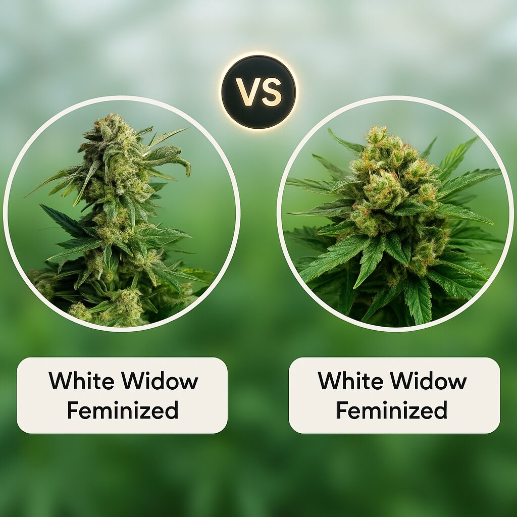 White Widow (Seedsman) vs White Widow (Bulldog Seeds) porównanie nasion konopi