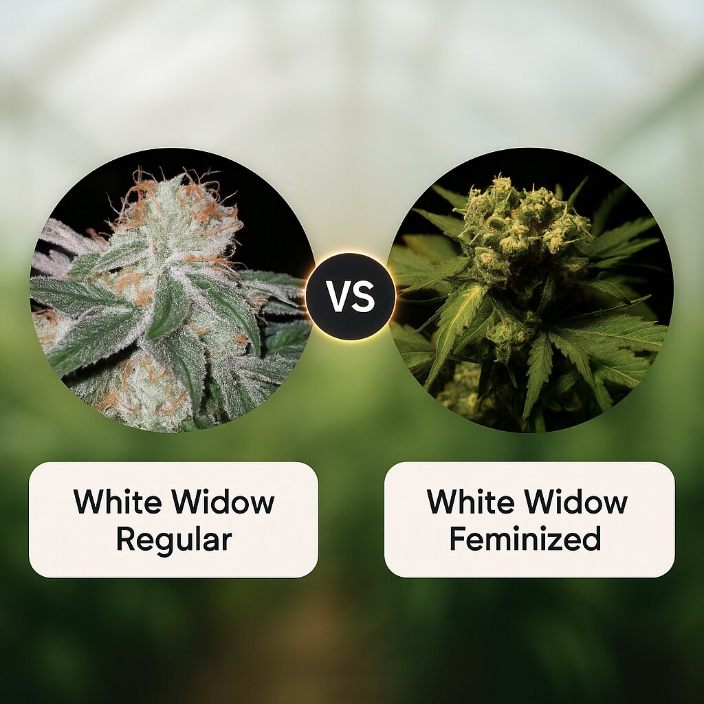 White Widow (Seedsman) vs White Widow (Bulldog Seeds) porównanie nasion konopi